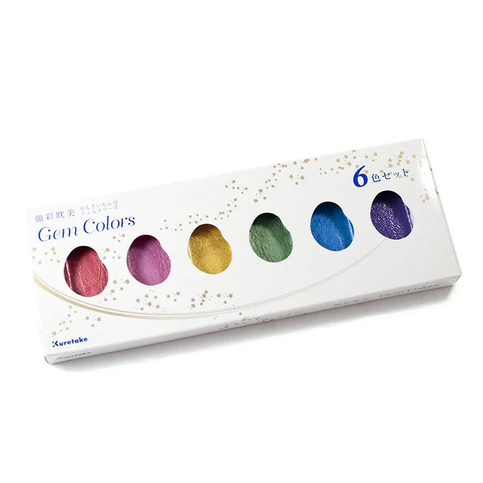 Farby akwarelowe Kuretake Gansai Tambi Gem Colors 6 sztuk