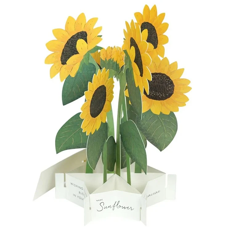 Kartka okolicznościowa 3D Blooming | Słoneczniki