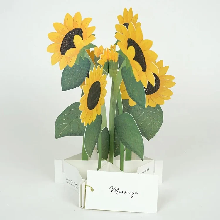 Kartka okolicznościowa 3D Blooming | Słoneczniki - Image 2