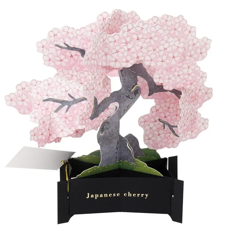 Kartka okolicznościowa 3D Bonsai | Kwiat wiśni