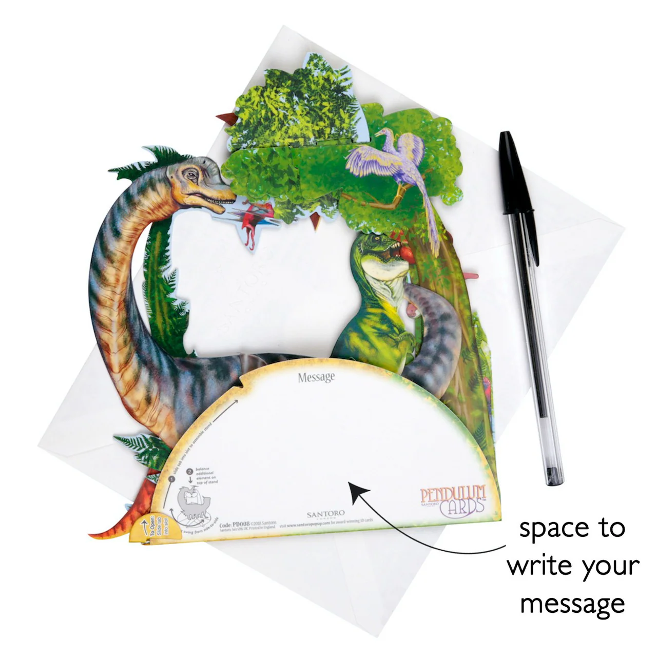Kartka Okolicznościowa Santoro Pendulum | Dinozaury – 3D pop-up - Image 3
