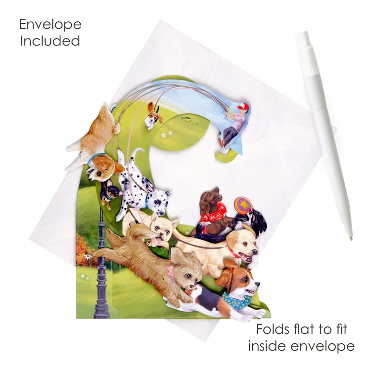Kartka Okolicznościowa Santoro Pendulum | Uciekające szczeniaki – 3D pop-up - Image 3