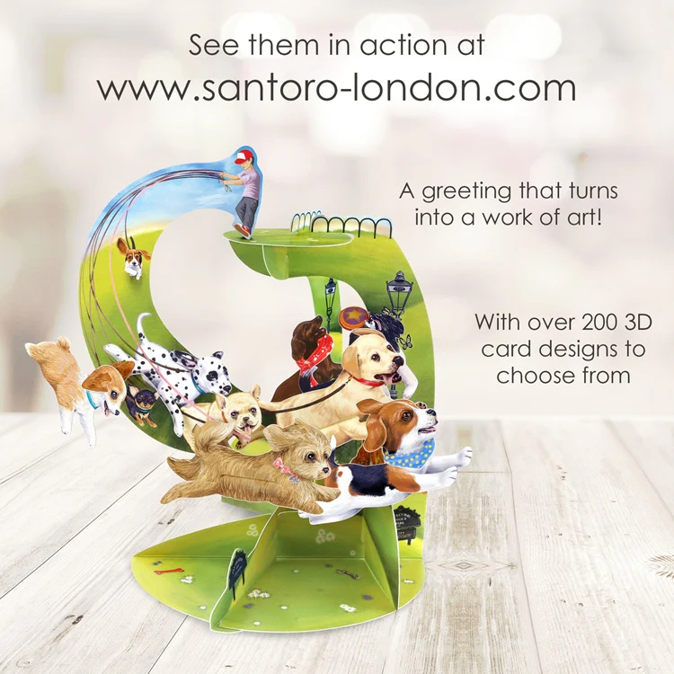 Kartka Okolicznościowa Santoro Pendulum | Uciekające szczeniaki – 3D pop-up - Image 5