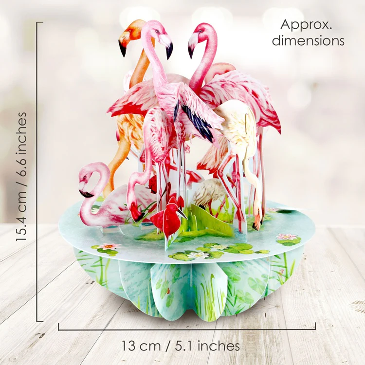 Kartka okolicznościowa Santoro Pirouettes | Flamingi – 3D pop-up - Image 6