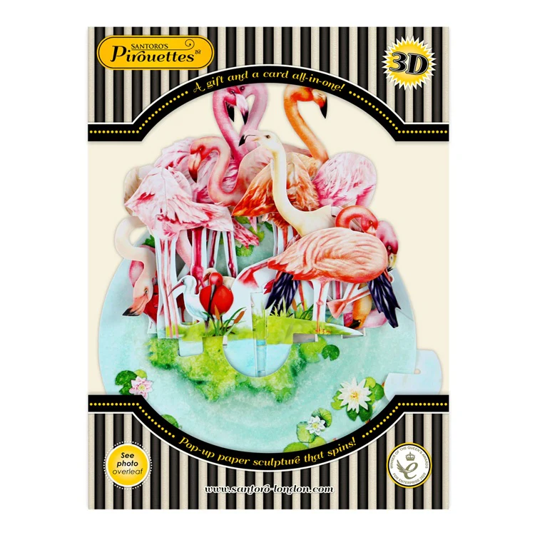 Kartka okolicznościowa Santoro Pirouettes | Flamingi – 3D pop-up - Image 7