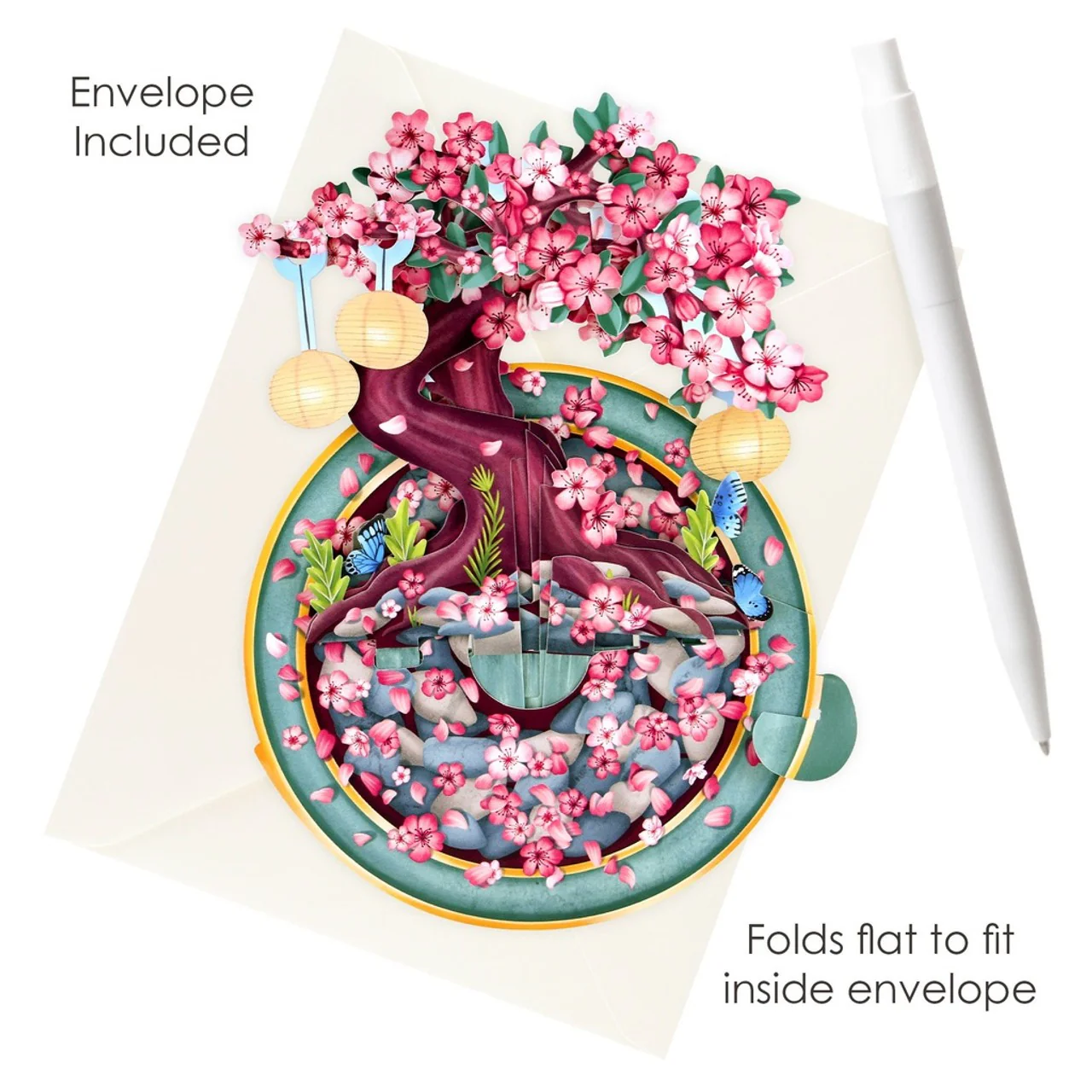 Kartka okolicznościowa Santoro Pirouettes Kwiat Wiśni – 3D pop-up - Image 3