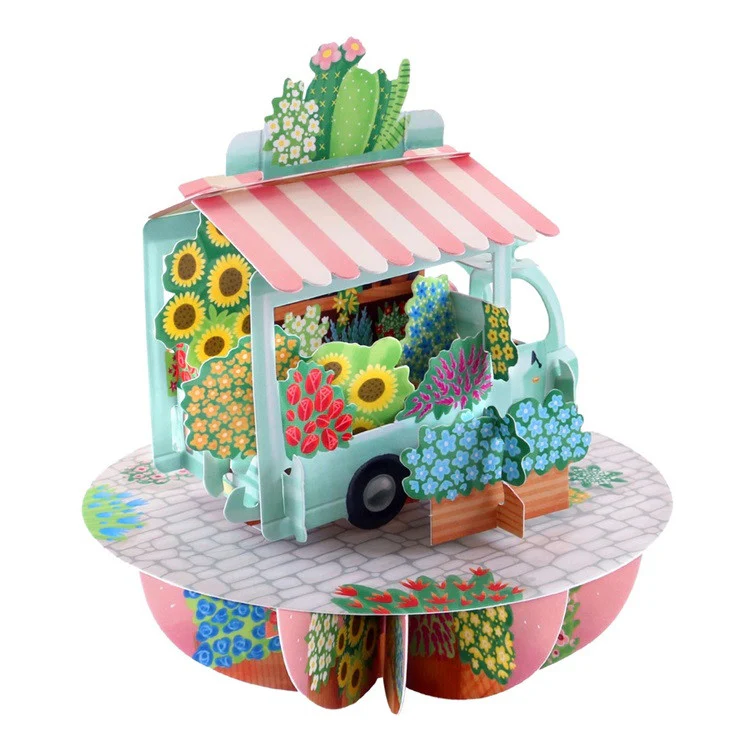 Kartka okolicznościowa Santoro Pirouettes | Kwiatowy stragan – 3D pop-up - Image 2