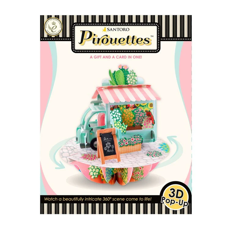 Kartka okolicznościowa Santoro Pirouettes | Kwiatowy stragan – 3D pop-up - Image 7
