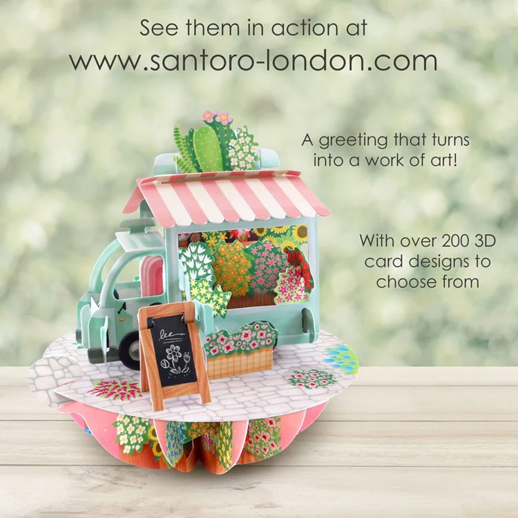 Kartka okolicznościowa Santoro Pirouettes | Kwiatowy stragan – 3D pop-up - Image 8
