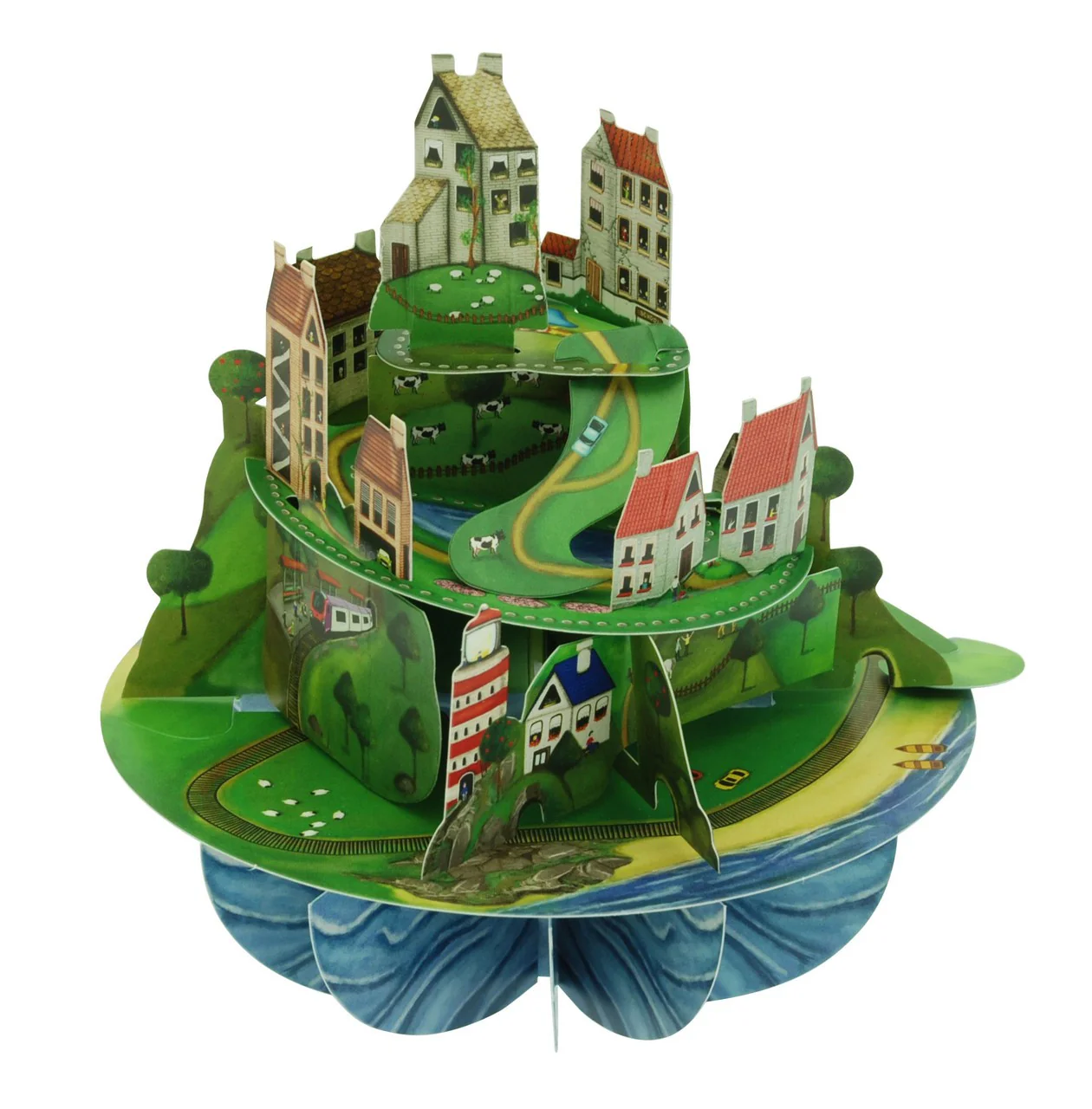 Kartka Okolicznościowa Santoro Pirouettes | Miasto na Wzgórzu – 3D pop-up
