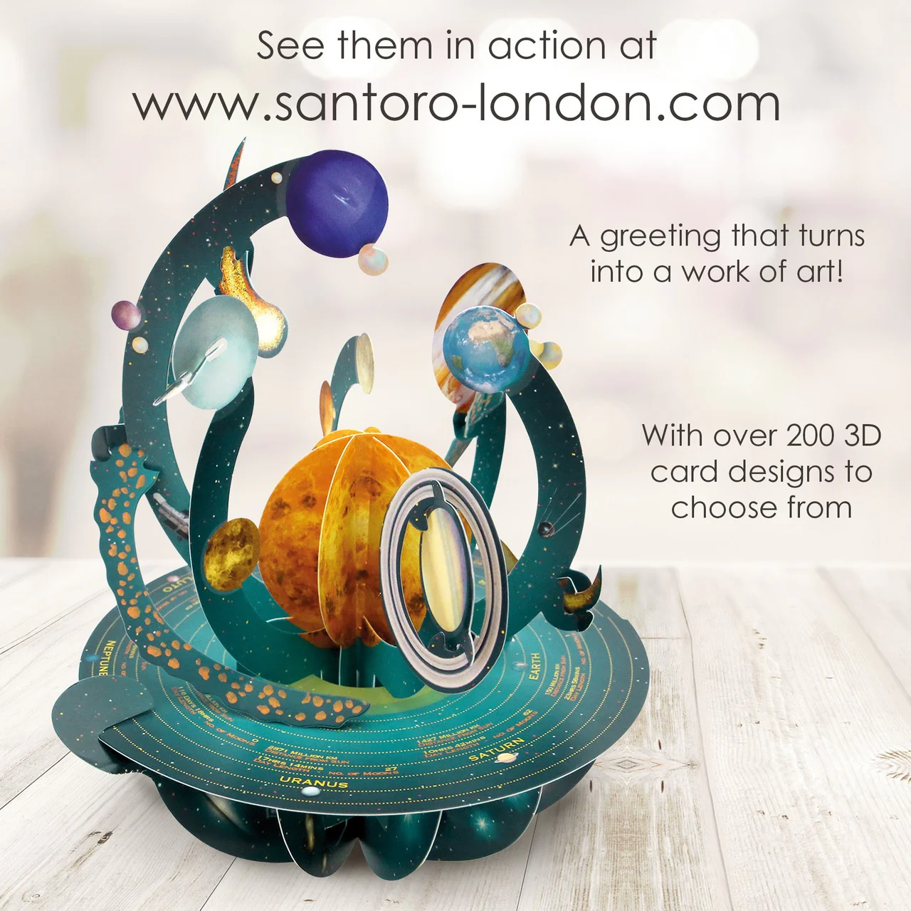Kartka okolicznościowa Santoro Pirouettes | Układ Słoneczny – 3D pop-up - Image 3