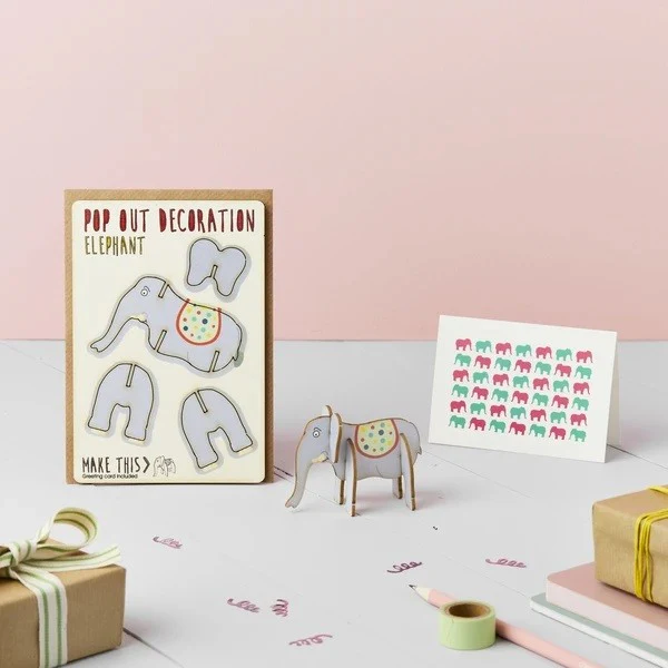 Kartka Pop Out Card Decoration | Słoń