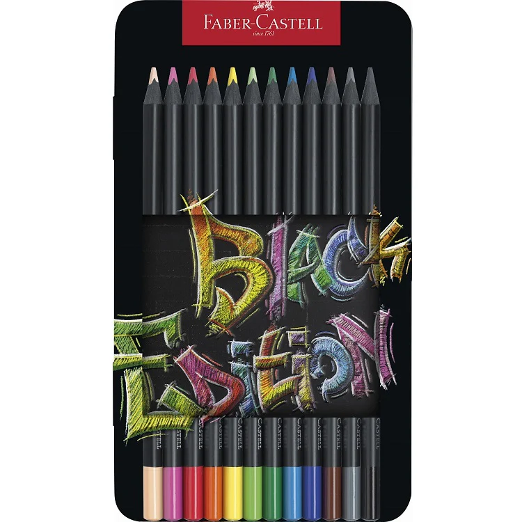 Kredki trójkątne Faber-Castell Black Edition | 12 kolorów