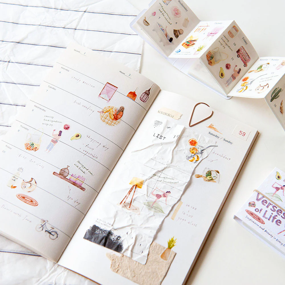 Książeczka z naklejkami washi | Życie