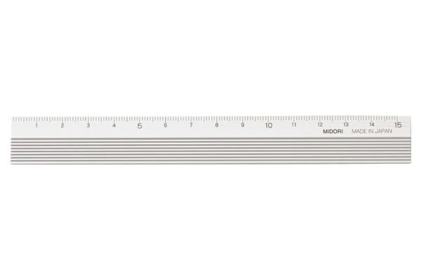 Linijka Midori 15 cm | Srebrna