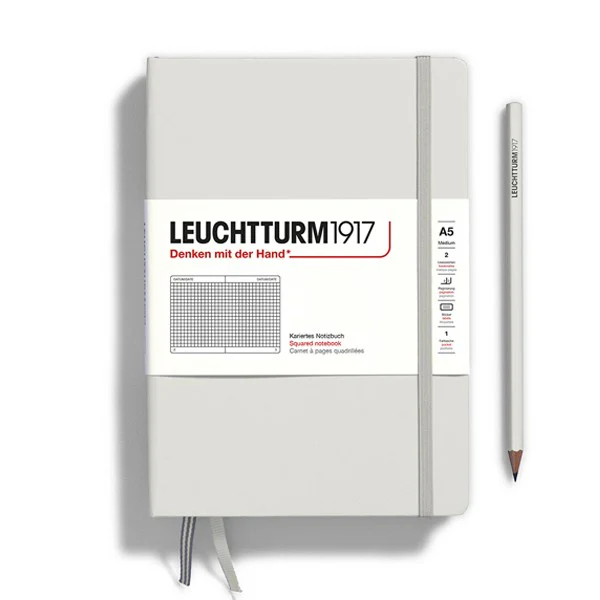 Notatnik Leuchtturm1917 A5 w kratkę | Jasnoszary