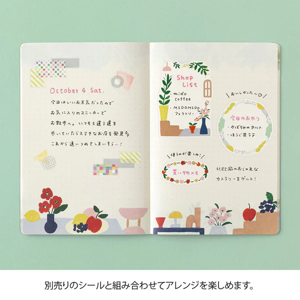 Notatnik Midori Yuru Log B6 | Kwiatowa abstrakcja - Image 6