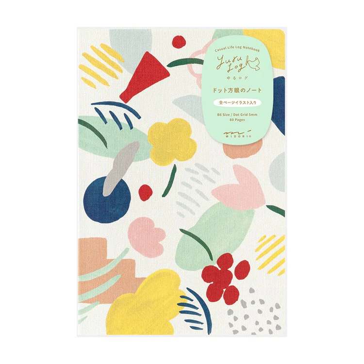Notatnik Midori Yuru Log B6 | Kwiatowa abstrakcja