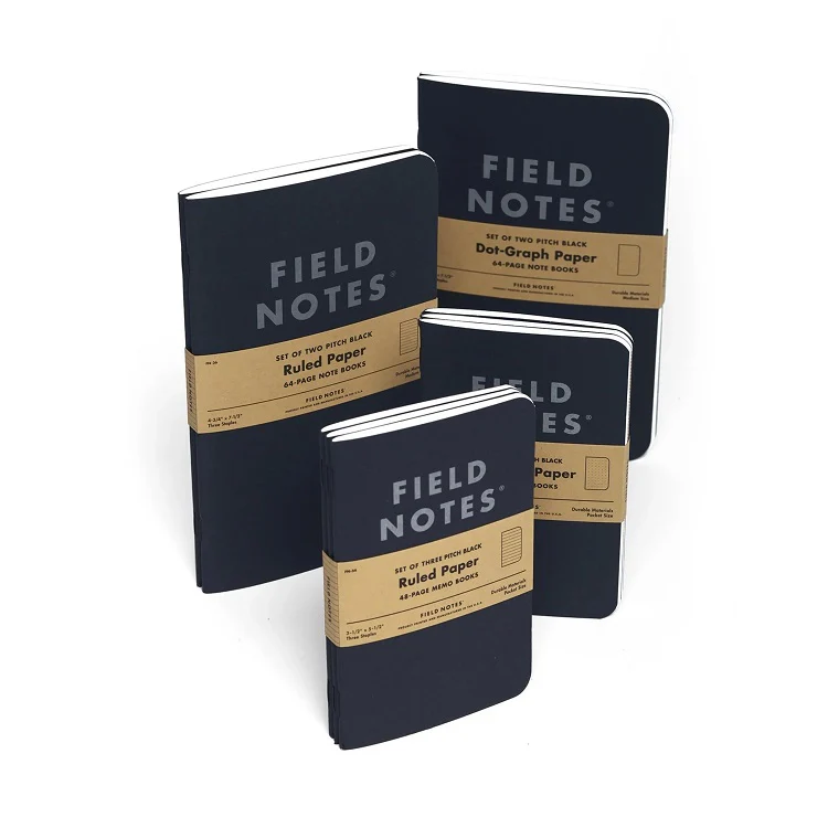 Notesy Field Notes Pitch Black 3 szt. w linie