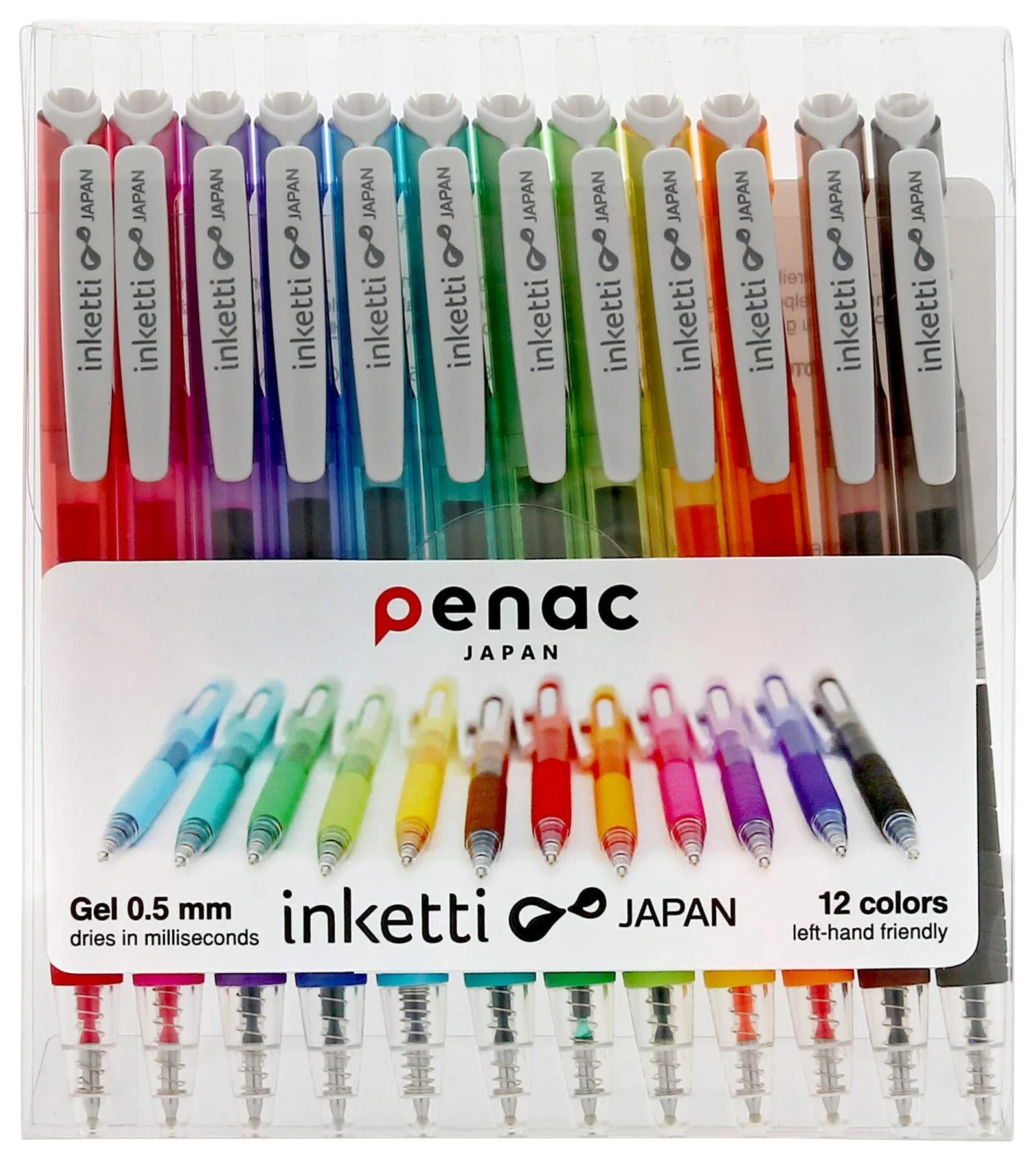 Penac Inketti – zestaw automatycznych długopisów żelowych 12 kolorów