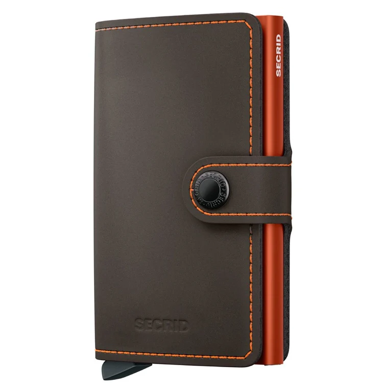 Portfel SECRID Miniwallet Matte | Trufla/Pomarańcz