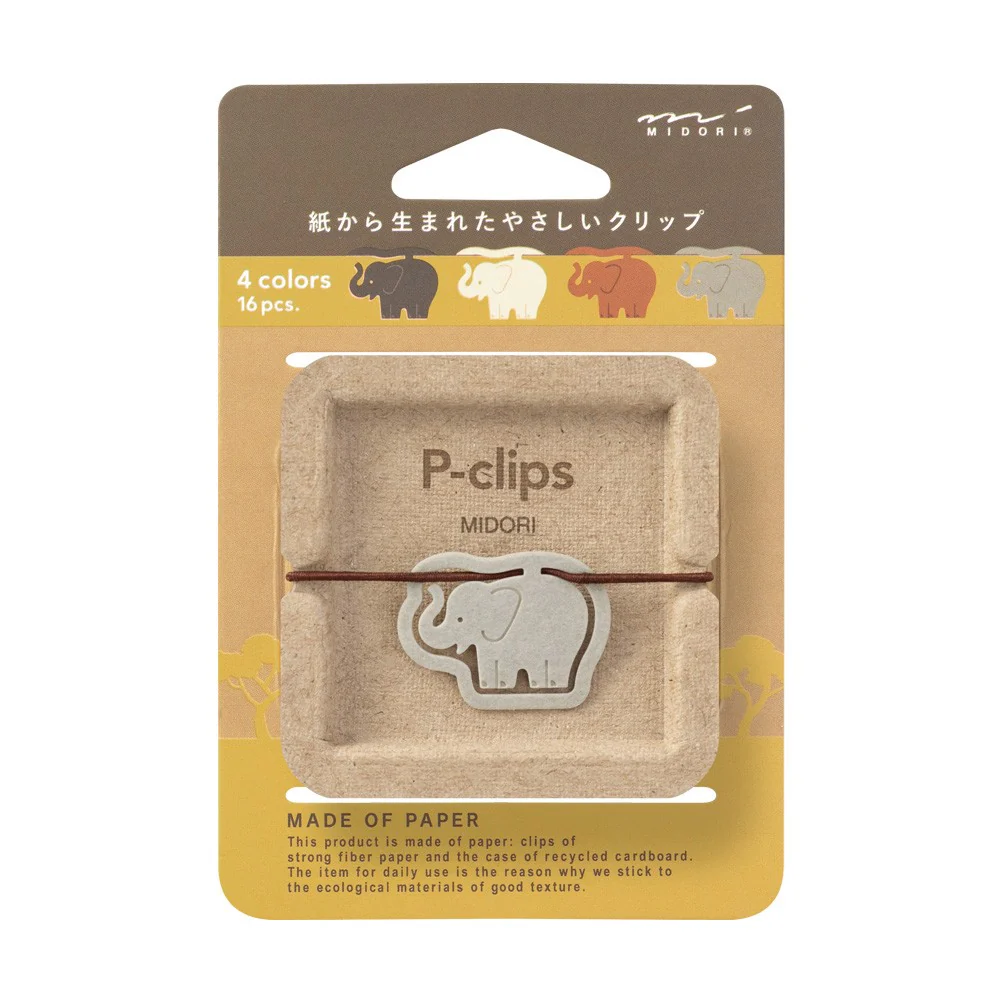 Spinacze do papieru Midori P-Clips | Słoń
