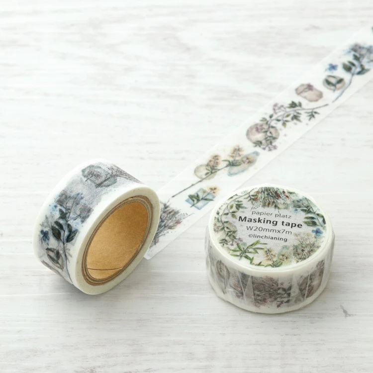 Taśma Washi Papier Platz x LINCHIANING | Kwiaty