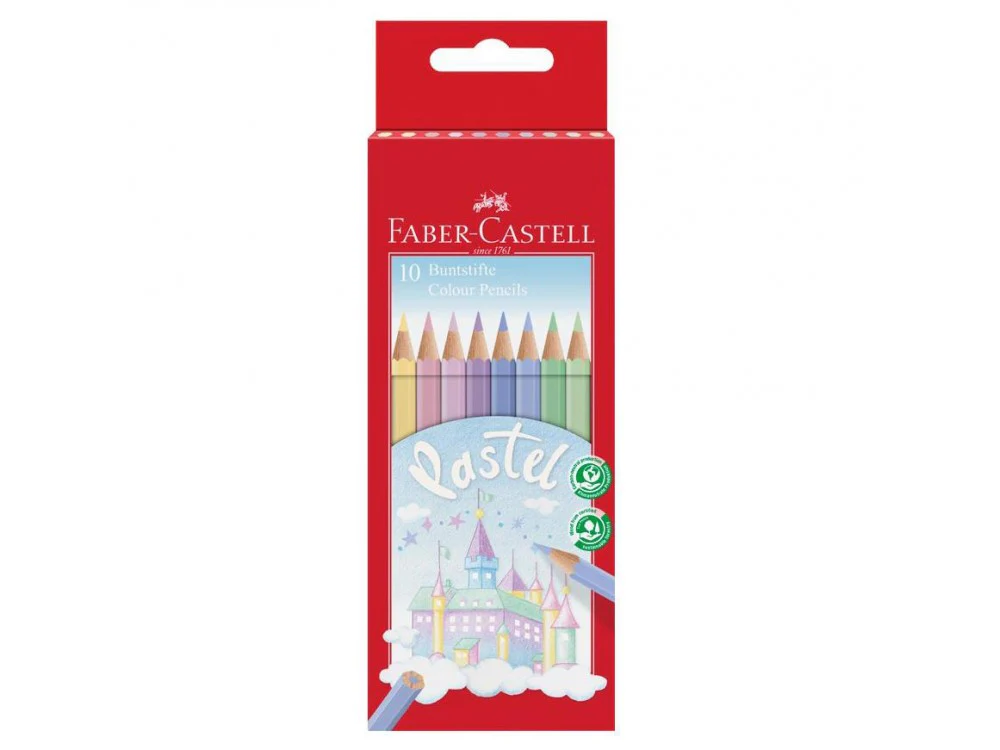 Zestaw kredek ołówkowych Zamek - Faber-Castell - Pastel, 10 kolorów