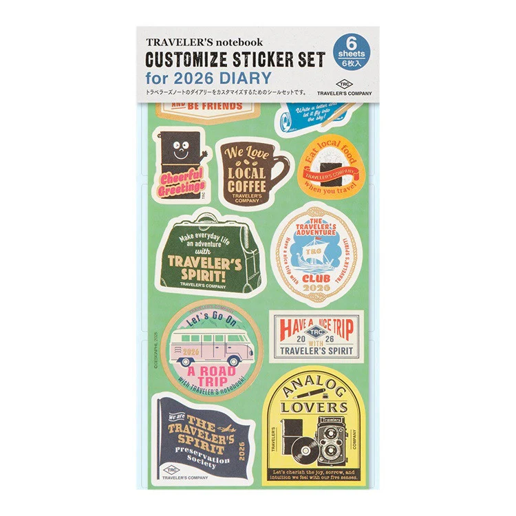 Zestaw naklejek Traveler's Notebook 2026 | The Traveler's Spirit
