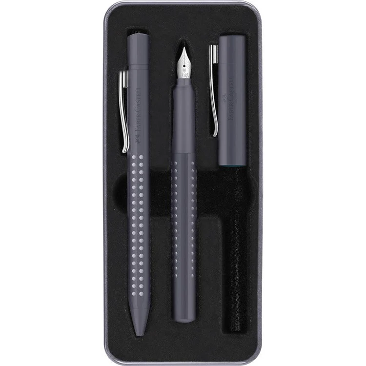 Zestaw prezentowy Faber-Castell Grip 2011 Dapple Gray - Pióro wieczne i długopis