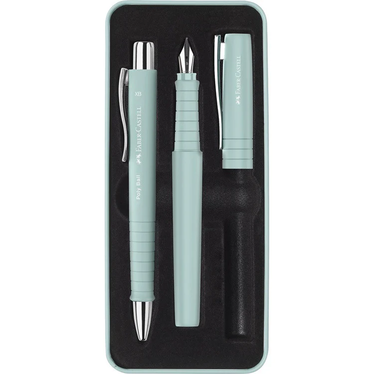 Zestaw prezentowy Faber-Castell Poly - pióro wieczne i długopis | Niebieski
