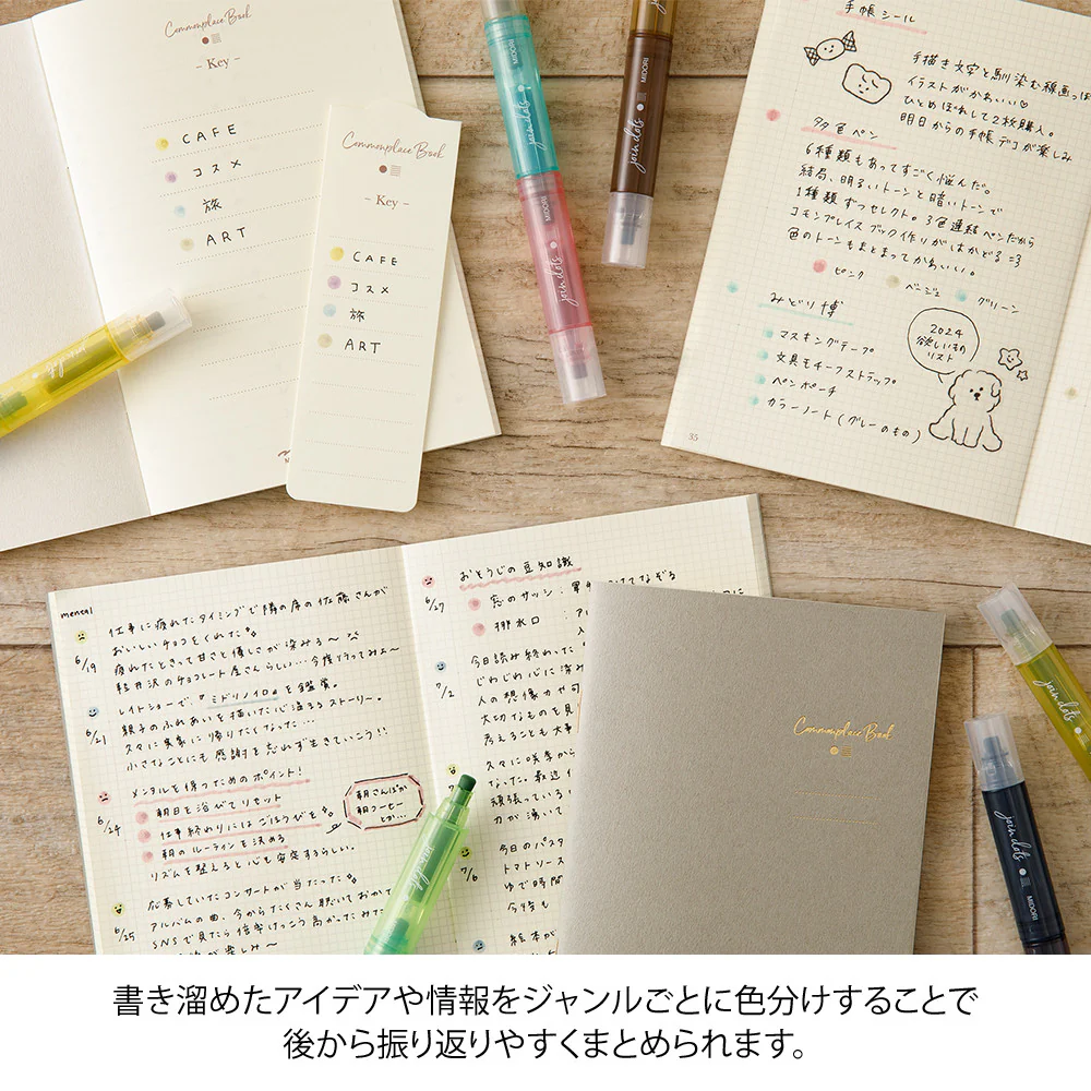 Zestaw zakreślaczy Midori Connecting Pen Join Dots | Light Tone - Image 7